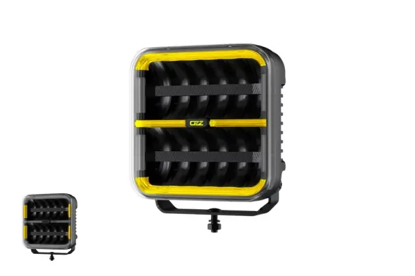 Reflektor dalekosiężny czarny OZZ SQR 9″+ ostrzegawcze