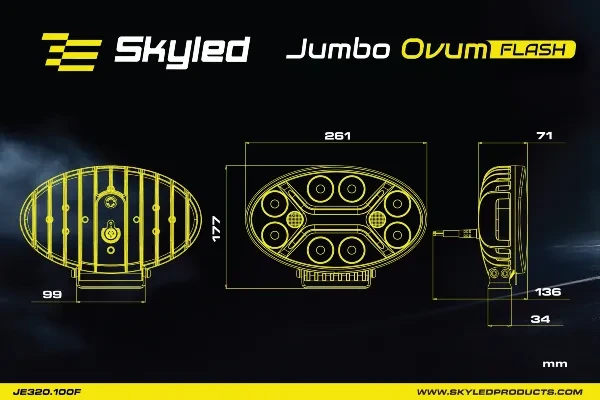Reflektor dalekosiężny SKYLED Jumbo Ovum Flash FULL LED 82W z homologacją R149