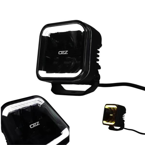 Reflektor LED OZZ SQR 5 cali z dynamicznym światłem pozycyjnym białym i bursztynowym