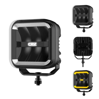 Reflektor dalekosiężny LED OZZ SQR 5 cali z dynamicznym światłem pozycyjnym biały bursztynowy