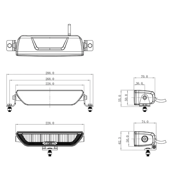 lampa dalekosiężna LED bar biała 9 cali