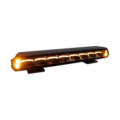 Lampa LED Ledson Epix14+ Prime Strobe 14″ 120W ze stroboskopem R65 – czarny LED bar widziany pod kątem, wyłączony, na białym tle