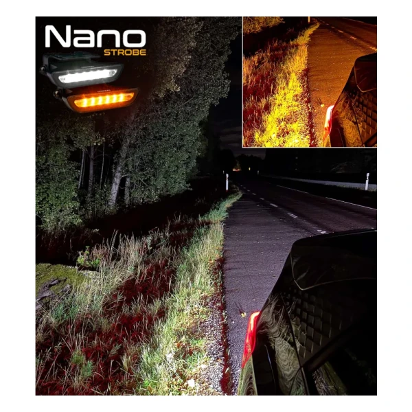 Lampa cofania i ostrzegawcza LED Nano R65 zamontowana w pojeździe – przykład zastosowania