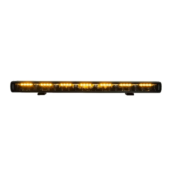LEDSON Phoenix+ 20" – LED bar z włączonym żółtopomarańczowym światłem pozycyjnym, widok z przodu